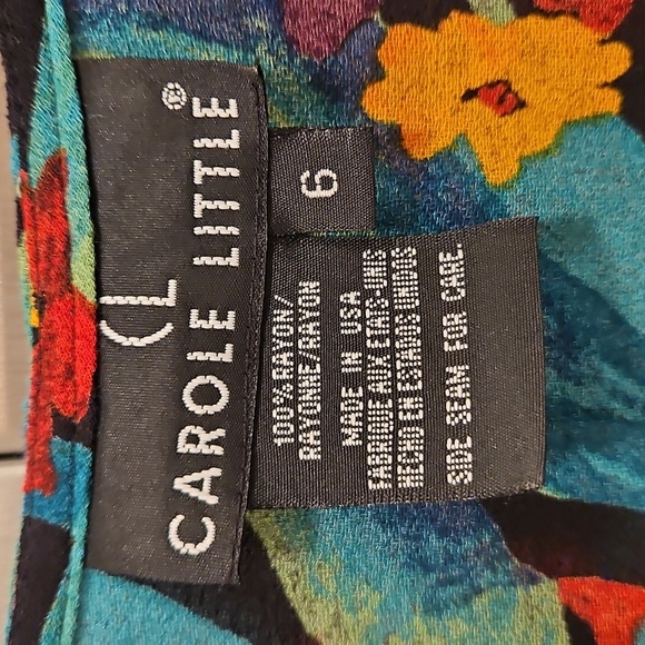 💕CAROLE LITTLE💕 Vintage Short Sleeve Maxi Dress Optical Illusion Fish Print 6 - Picture 8 of 10